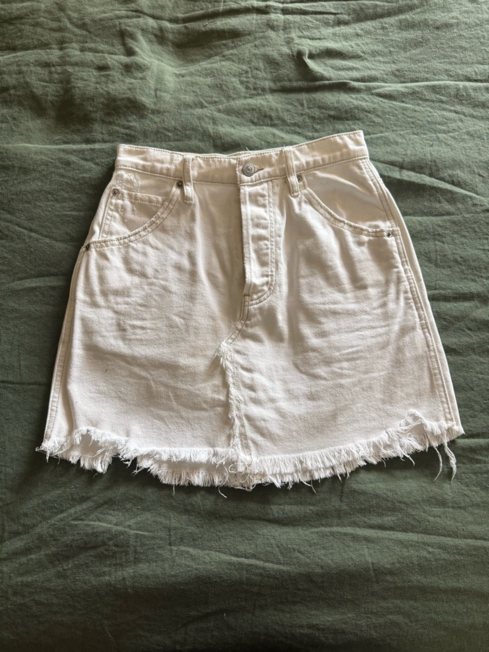 Free people We The Free white Denim Mini Skirt 25